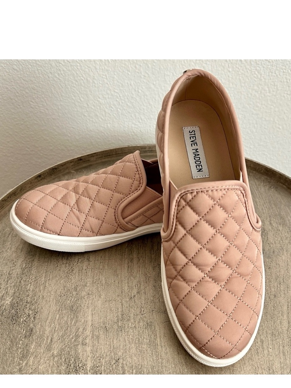 Steve Madden Blush Quilted Slip-On Sneakers Size 6.5